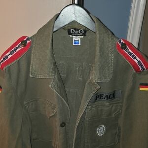 D&G Men's Olive Military Jacket